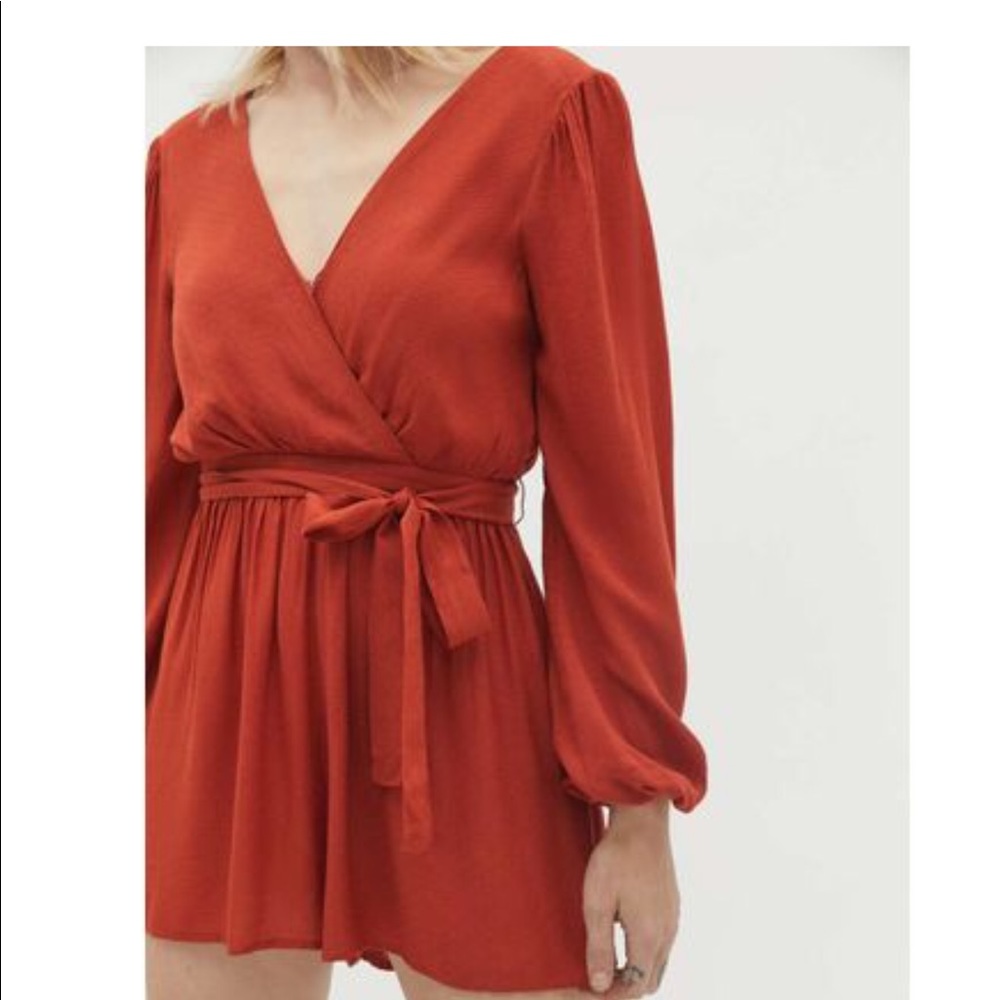 uo mona surplus long sleeve romper